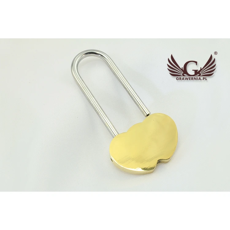 Padlock Two Hearts - any engraving - KZ002