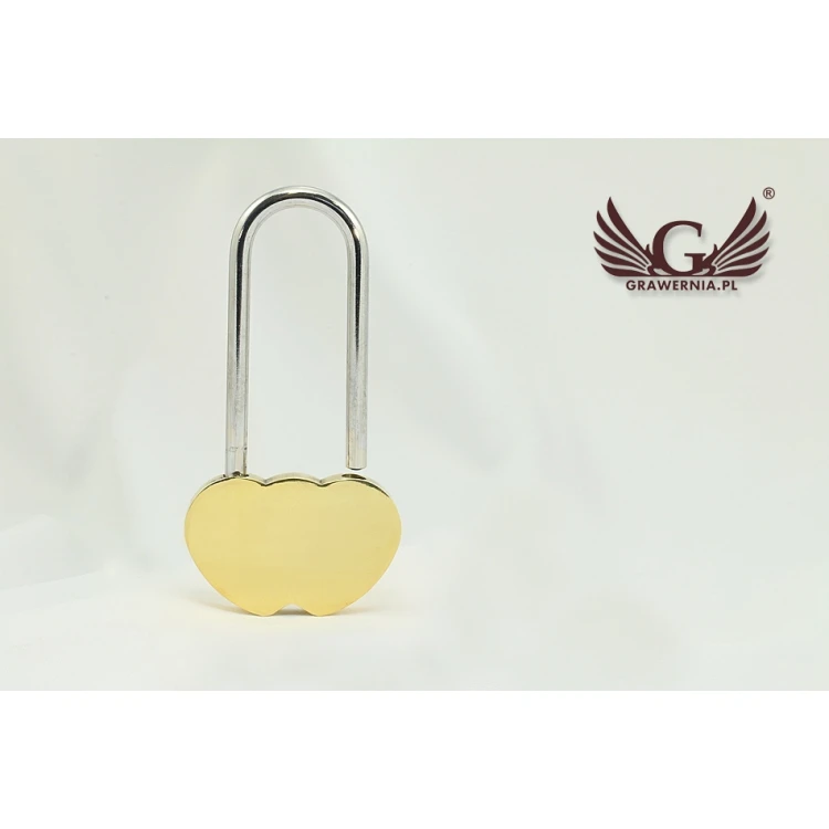 Padlock Two Hearts - any engraving - KZ002
