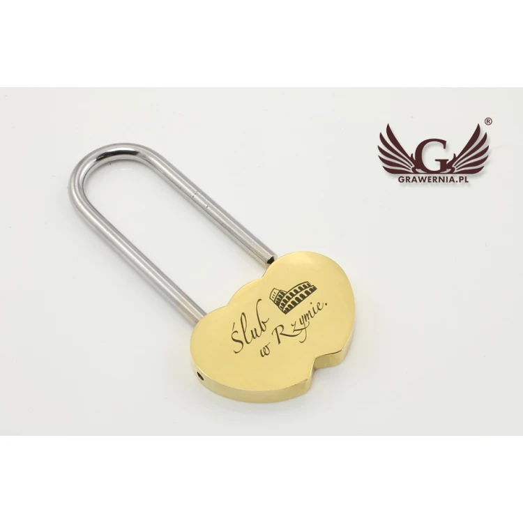 Padlock Two Hearts - any engraving - KZ002
