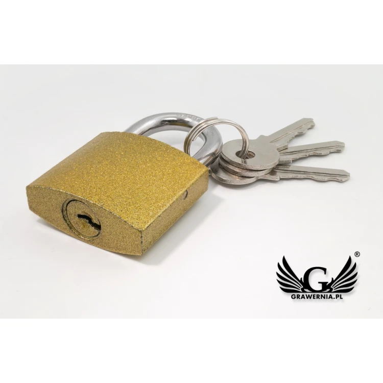 Love Padlock - Small - Cast Iron Gold Color - Custom Engraving - KZ007