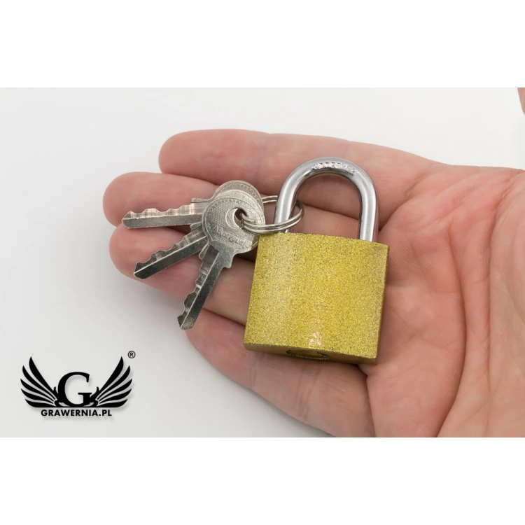 Love Padlock - Small - Cast Iron Gold Color - Custom Engraving - KZ007