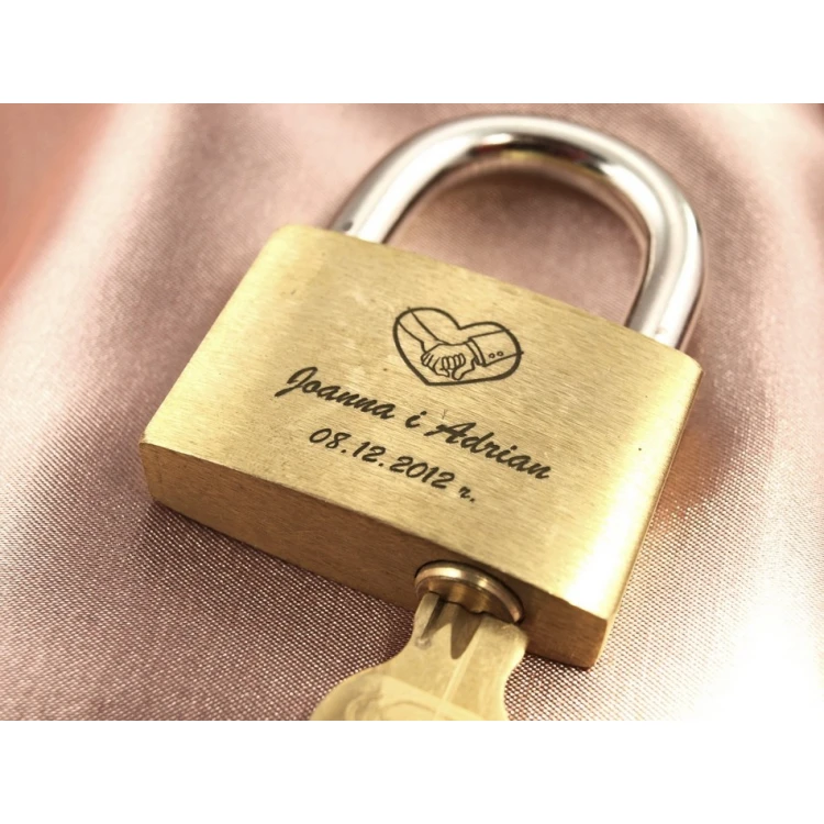 Love Padlock - Brass Gold - Custom Engraving - LP001