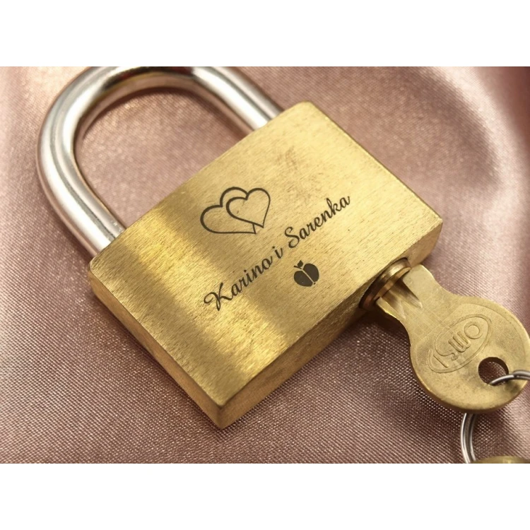 Love Padlock - Brass Gold - Custom Engraving - LP001