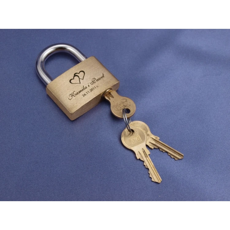 Love Padlock - Brass Gold - Custom Engraving - LP001