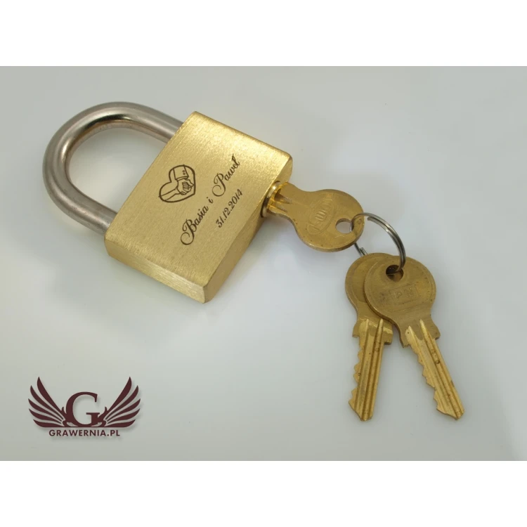 Love Padlock - Brass Gold - Custom Engraving - LP001