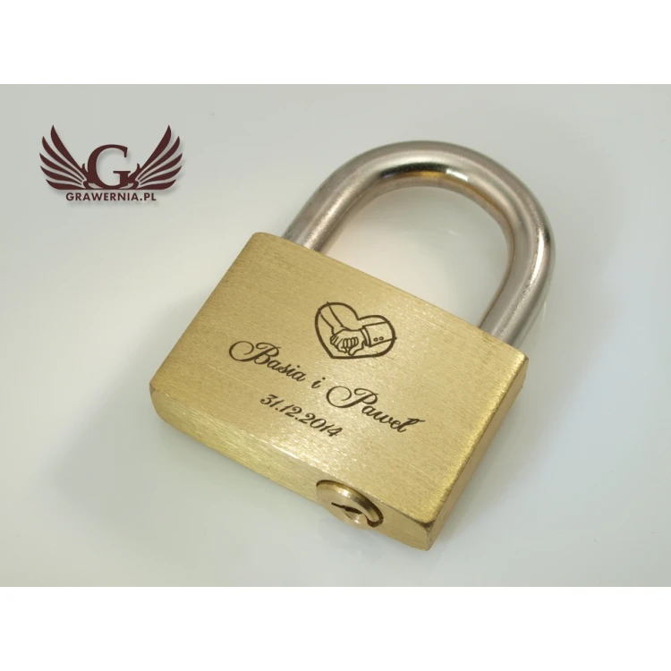 Love Padlock - Brass Gold - Custom Engraving - LP001