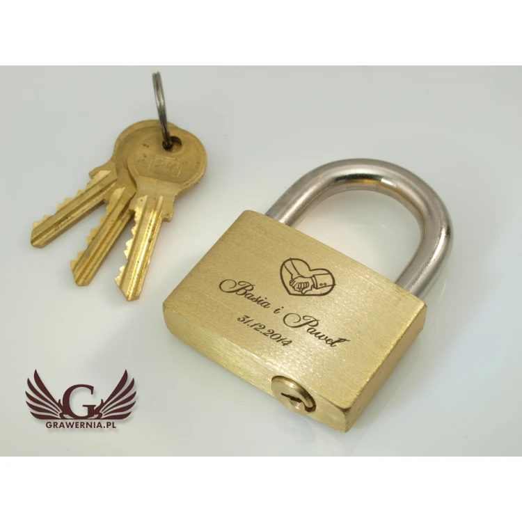 Love Padlock - Brass Gold - Custom Engraving - LP001