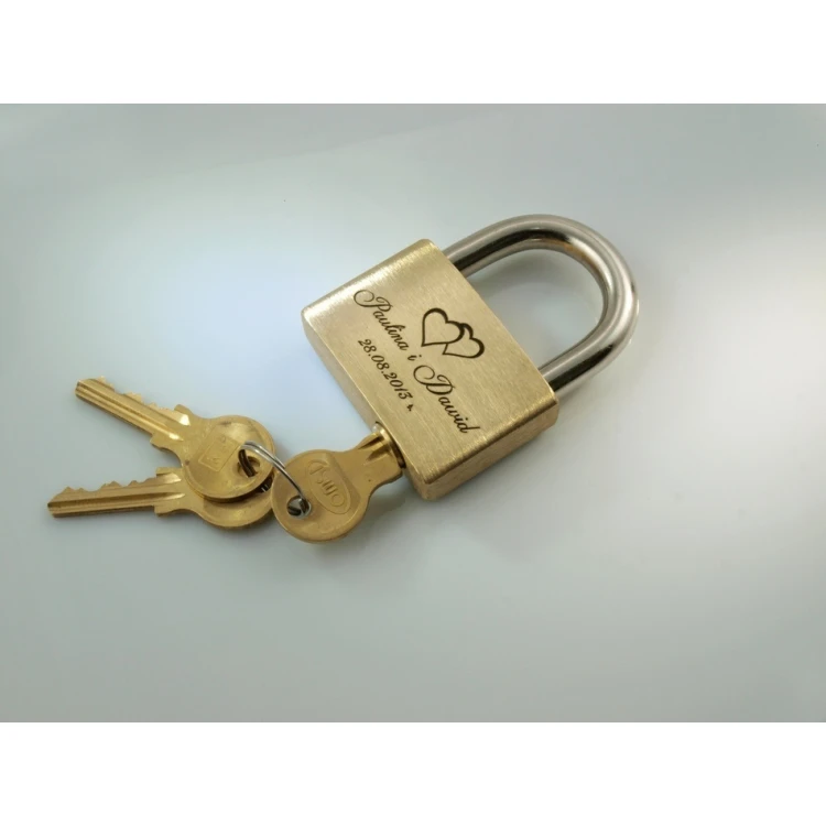 Love Padlock - Brass Gold - Custom Engraving - LP001