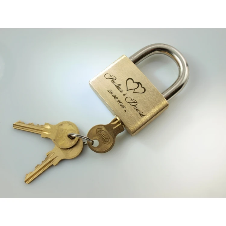 Love Padlock - Brass Gold - Custom Engraving - LP001