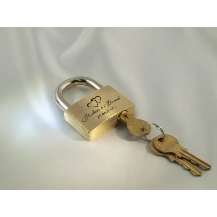 Love Padlock - Brass Gold - Custom Engraving - LP001