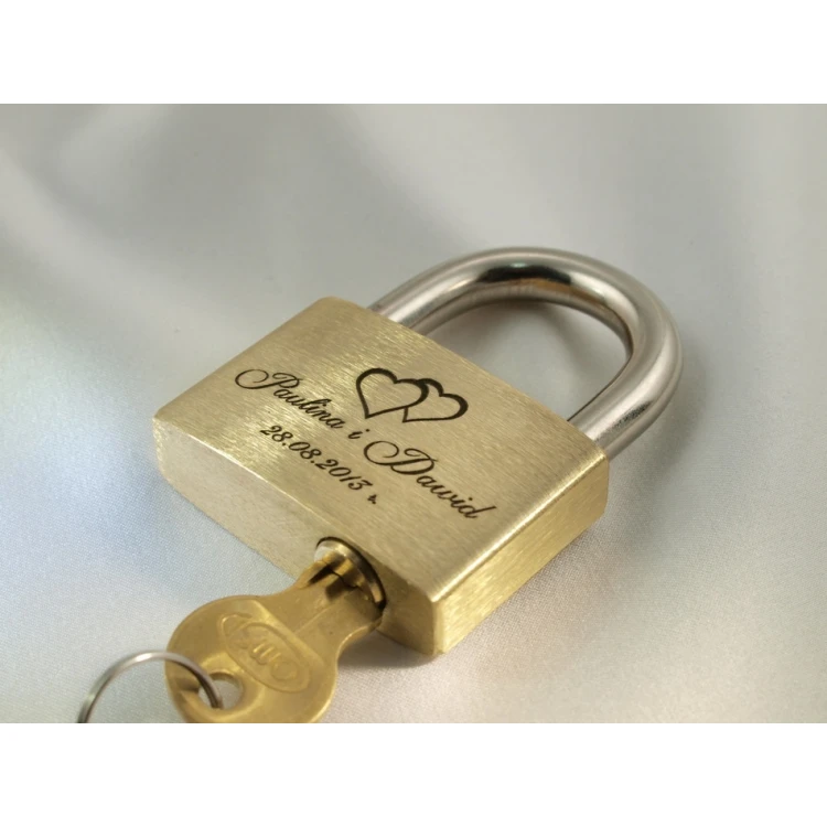 Love Padlock - Brass Gold - Custom Engraving - LP001