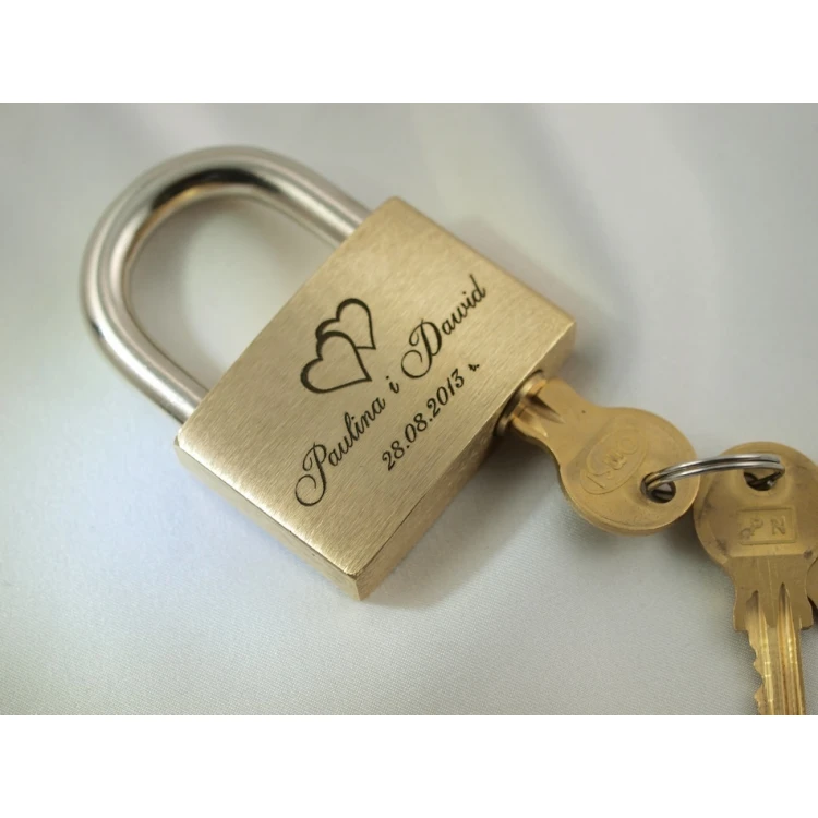 Love Padlock - Brass Gold - Custom Engraving - LP001
