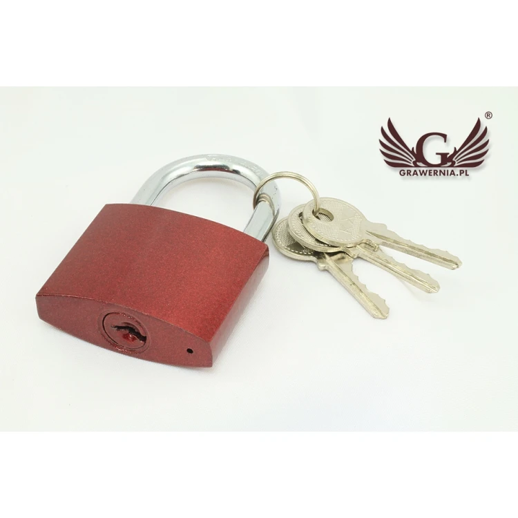 Lovers' Padlock - Cast Iron in Burgundy Color - Custom Engraving - KZ003
