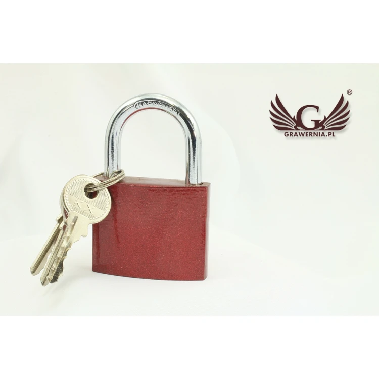 Lovers' Padlock - Cast Iron in Burgundy Color - Custom Engraving - KZ003