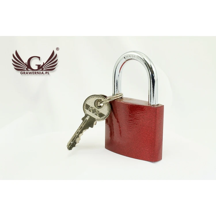 Lovers' Padlock - Cast Iron in Burgundy Color - Custom Engraving - KZ003