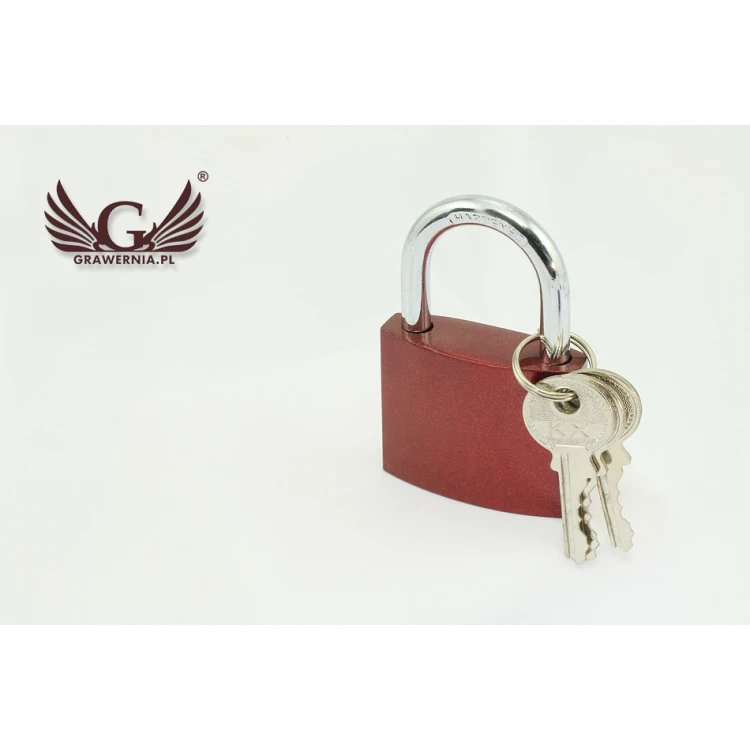 Lovers' Padlock - Cast Iron in Burgundy Color - Custom Engraving - KZ003