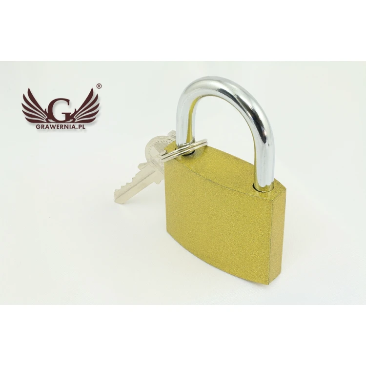 Lovers' Padlock - Cast Iron Gold Color - Custom Engraving - KZ004
