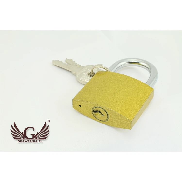 Lovers' Padlock - Cast Iron Gold Color - Custom Engraving - KZ004