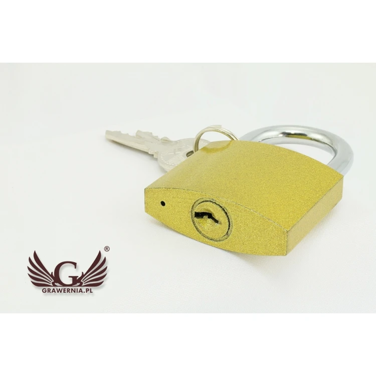 Lovers' Padlock - Cast Iron Gold Color - Custom Engraving - KZ004