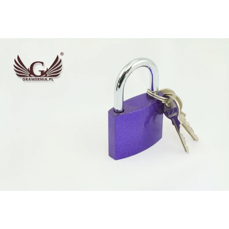 Lovers' Padlock - Cast Iron Purple - Custom Engraving - KZ005