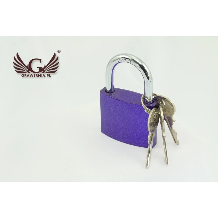 Lovers' Padlock - Cast Iron Purple - Custom Engraving - KZ005