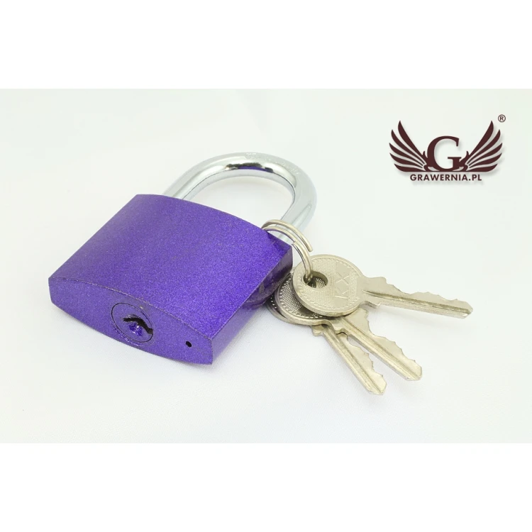 Lovers' Padlock - Cast Iron Purple - Custom Engraving - KZ005