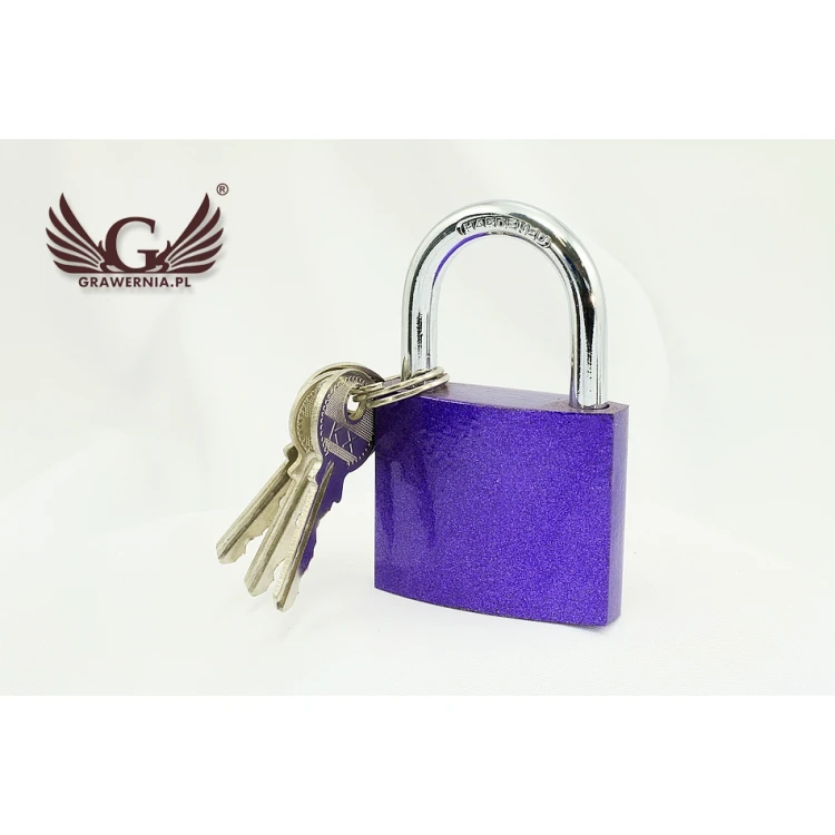 Lovers' Padlock - Cast Iron Purple - Custom Engraving - KZ005