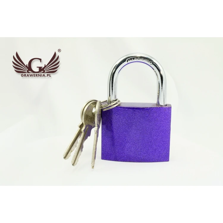 Lovers' Padlock - Cast Iron Purple - Custom Engraving - KZ005