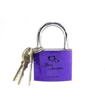 Lovers' Padlock - Cast Iron Purple - Custom Engraving - KZ005