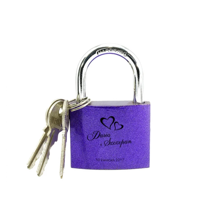Lovers' Padlock - Cast Iron Purple - Custom Engraving - KZ005