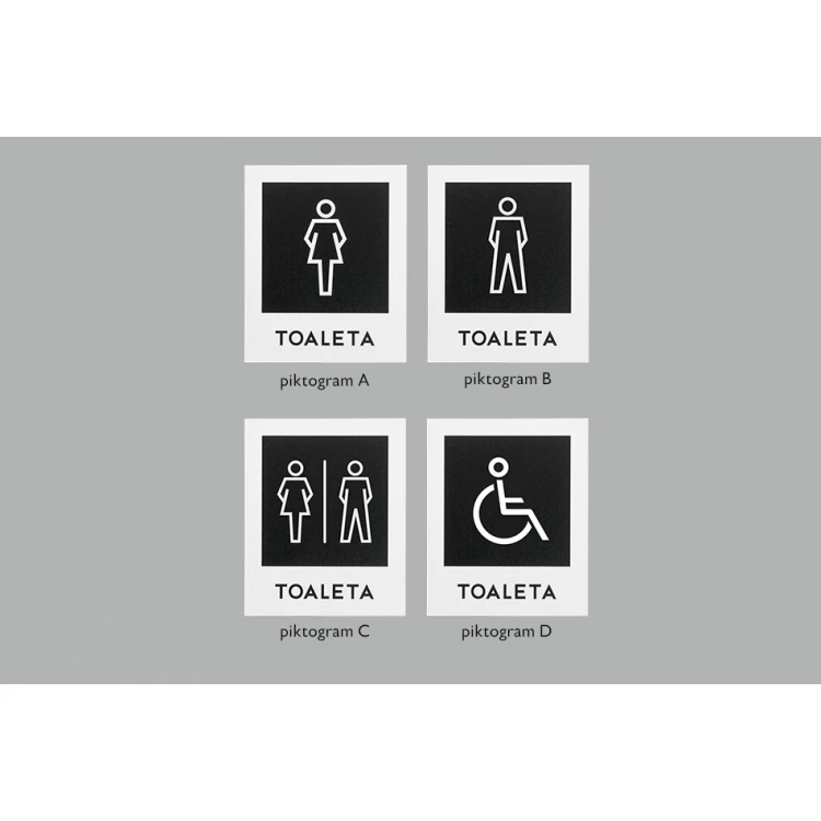 Toilet Signage - UV Print - 3mm PVC - dim. 90x110mm - TT023