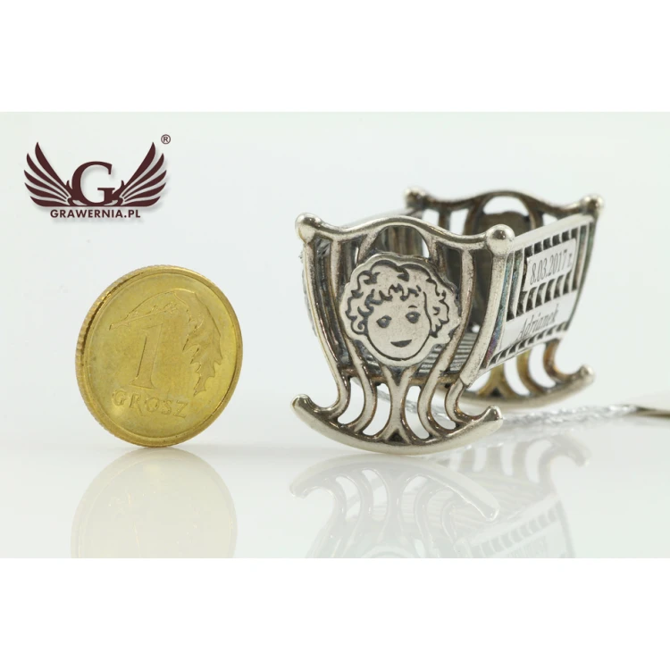 SILVER CRADLE - Holy Baptism Keepsake - silver - pattern SRB011