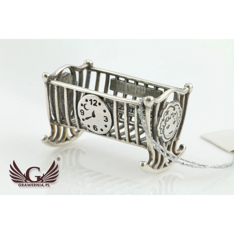 SILVER CRADLE - Holy Baptism Keepsake - silver - pattern SRB011