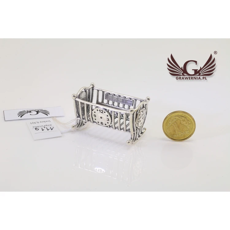 SILVER CRADLE - Holy Baptism Keepsake - silver - pattern SRB011