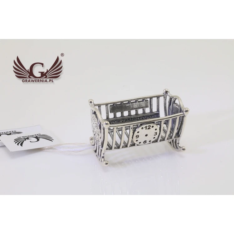 SILVER CRADLE - Holy Baptism Keepsake - silver - pattern SRB011