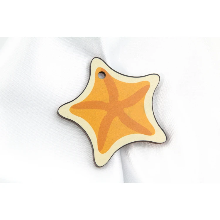 Set of 6 Wooden Christmas Ornaments - Colorful UV Print - OZD004