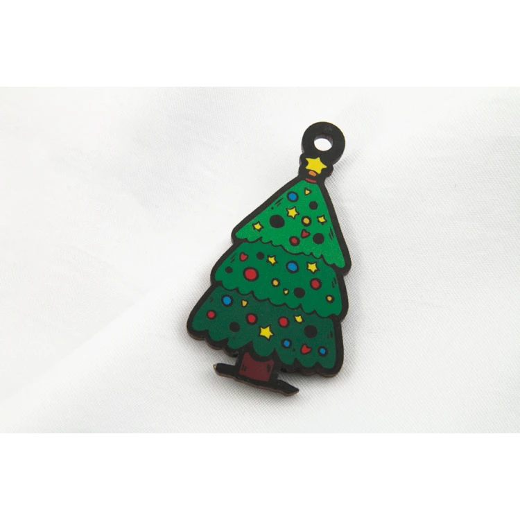Set of 6 Wooden Christmas Ornaments - Colorful UV Print - OZD005