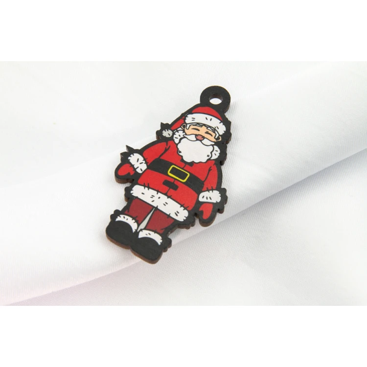 Set of 6 Wooden Christmas Ornaments - Colorful UV Print - OZD005