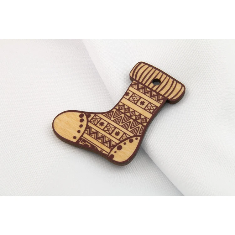 Set of 6 Wooden Christmas Ornaments - Colorful UV Print - OZD003