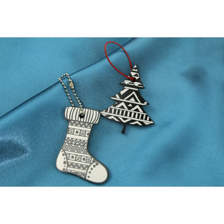 Set of 6 Wooden Christmas Ornaments - Colorful UV Print - OZD002