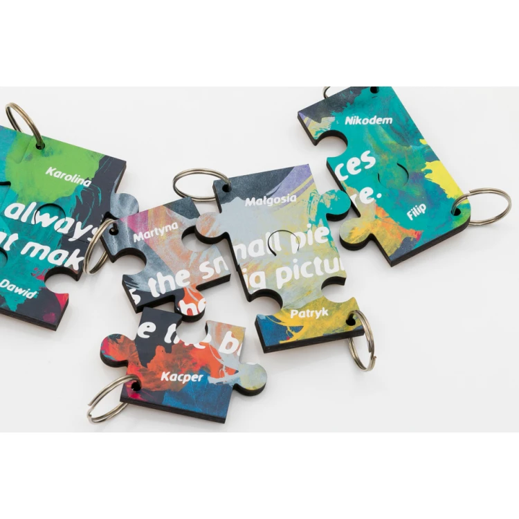 Wooden Puzzle - set of Mini Puzzle keychains - BP139