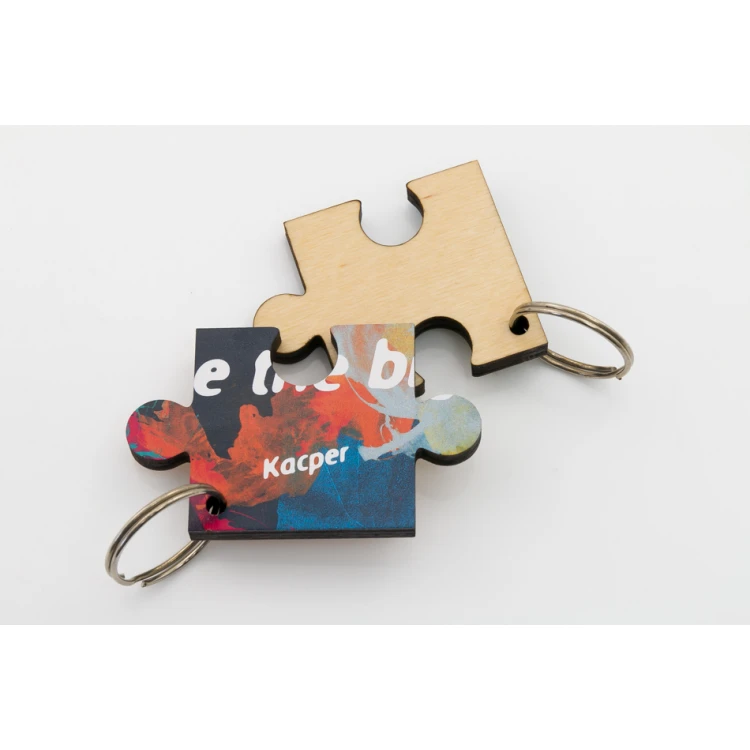 Wooden Puzzle - set of Mini Puzzle keychains - BP139