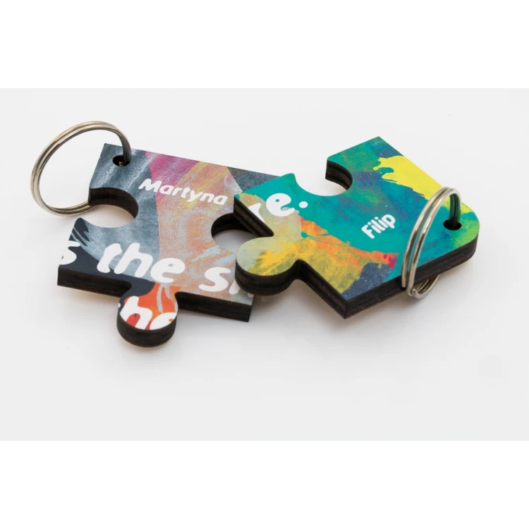 Wooden Puzzle - set of Mini Puzzle keychains - BP139