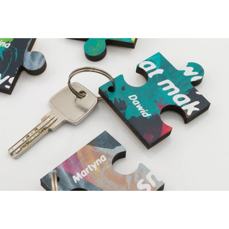 Wooden Puzzle - set of Mini Puzzle keychains - BP139