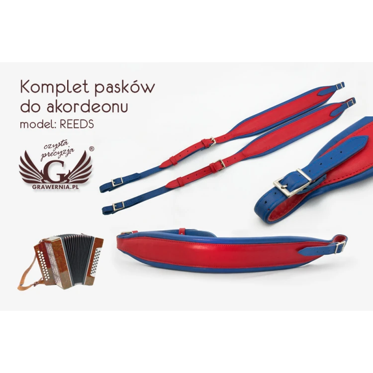 REDS AND BLUES ACCORDION STRAPS SET - Reeds model - Comfort version - PDA004