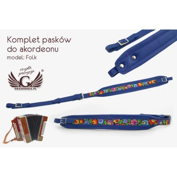 ACCORDION STRAP SET blue - Folk model - Comfort version - PDA003