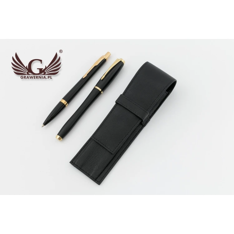 Parker URBAN Muted Black GT Fountain Pen and Ballpoint Pen Set with Case - PAR006-DUO-PT