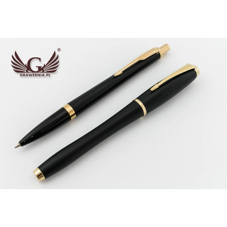 Parker URBAN Muted Black GT Fountain Pen and Ballpoint Pen Set with Case - PAR006-DUO-PT