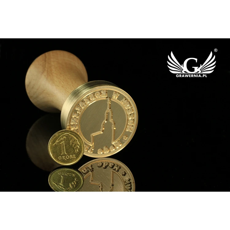 Seal for stamping in wax - CNC - diameter 38mm, concave engraving