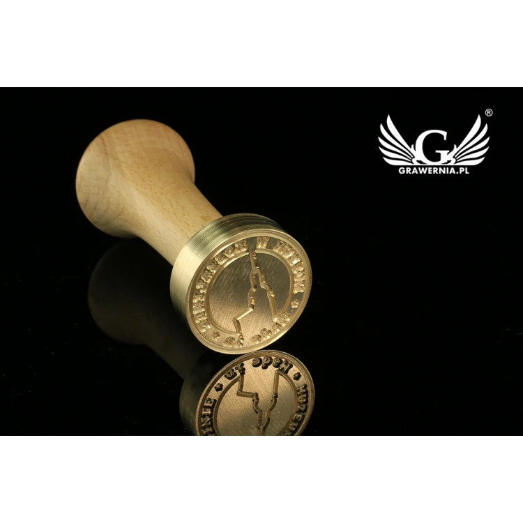 Seal for stamping in wax - CNC - diameter 38mm, concave engraving